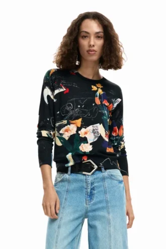 Maglione sottile con piante