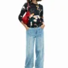Maglione sottile con piante