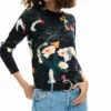 Maglione sottile con piante