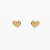 Orecchini a bottone a forma di cuore placcati in oro Zalio