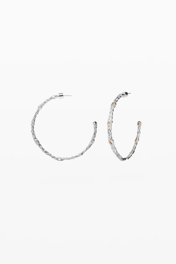 Orecchini a cerchio intrecciati placcati argento Zalio Orecchini a cerchio intrecciati placcati argento Zalio