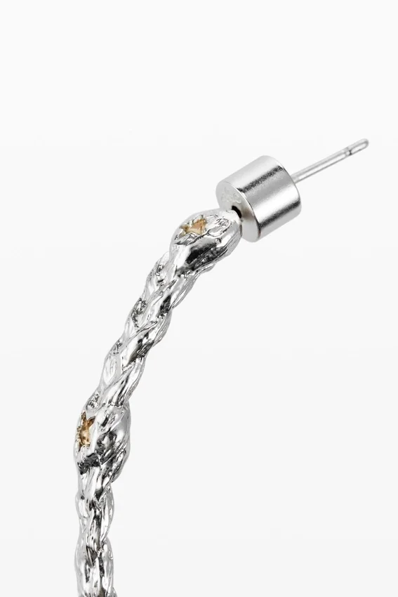 Orecchini a cerchio intrecciati placcati argento Zalio Orecchini a cerchio intrecciati placcati argento Zalio
