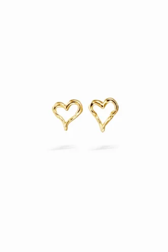 Orecchini a cuore placcati in oro Zalio
