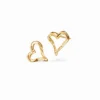 Orecchini a cuore placcati in oro Zalio