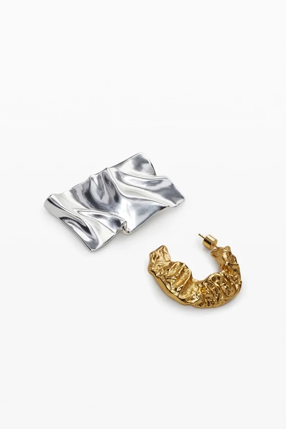 Orecchini asimmetrici placcati in oro e argento Zalio Orecchini asimmetrici placcati in oro e argento Zalio