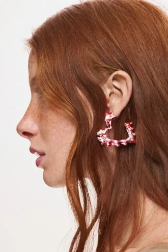 Orecchini Zalio a forma di cuore rosa