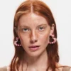 Orecchini Zalio a forma di cuore rosa