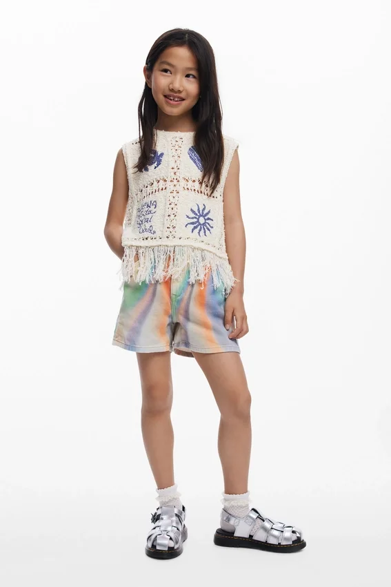 Pantaloncini in denim tie-dye Pantaloncini in denim tie-dye