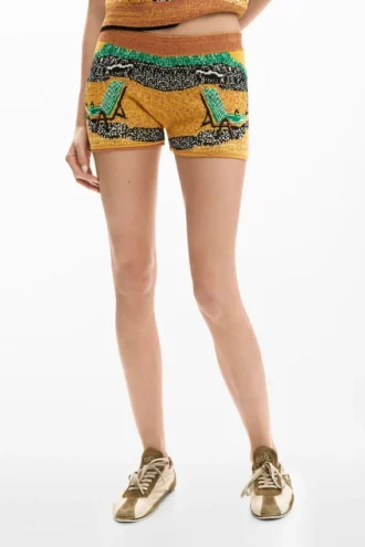 Pantaloncini in maglia stampata