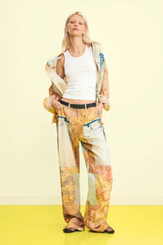 Pantaloni con stampa ibrida