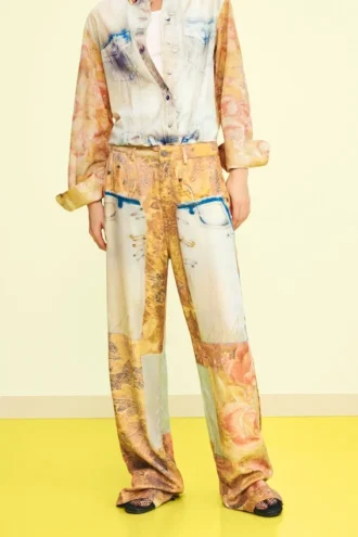 Pantaloni con stampa ibrida