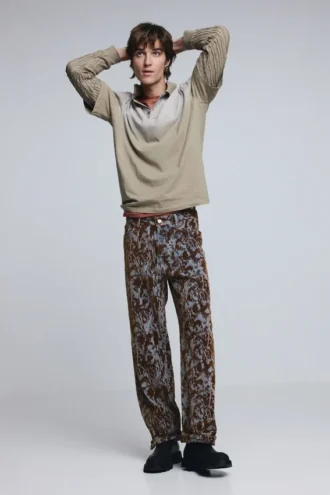 Pantaloni dritti testurizzati