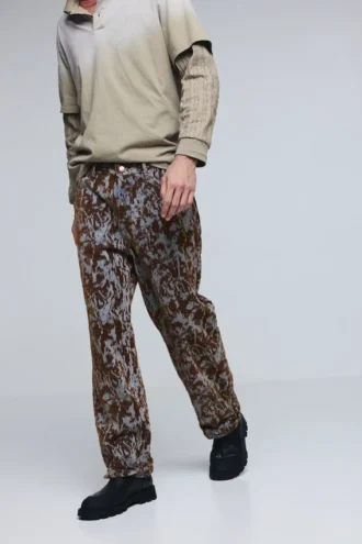 Pantaloni dritti testurizzati