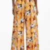 Pantaloni fluidi a fiori