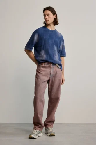 Pantaloni in denim a tinta unita