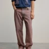 Pantaloni in denim a tinta unita