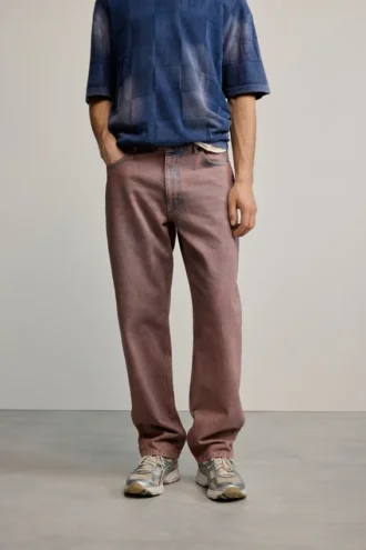 Pantaloni in denim a tinta unita