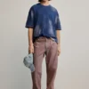 Pantaloni in denim a tinta unita