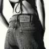 Pantaloni in denim con doppia cintura Masha Popova