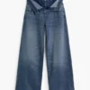 Pantaloni in denim con doppia cintura Masha Popova