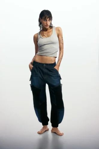 Pantaloni in denim Patchwork