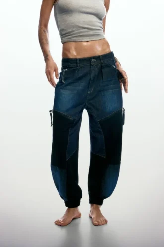 Pantaloni in denim Patchwork