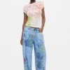 Pantaloni in denim stampato