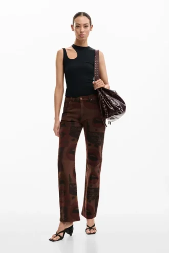 Pantaloni in denim stampato
