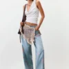Pantaloni in denim stampato