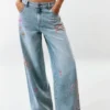 Pantaloni in denim stampato