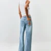 Pantaloni in denim stampato