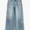 Pantaloni in denim stampato