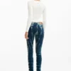 Pantaloni in denim tie-dye