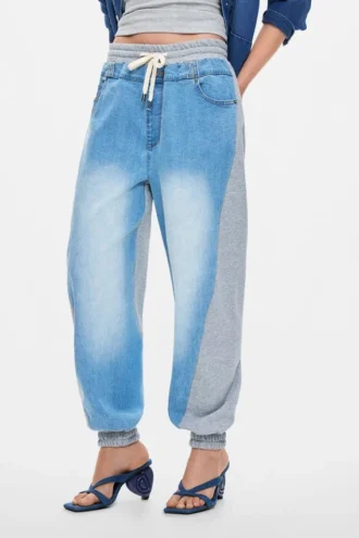 Pantaloni jogger in denim