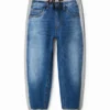 Pantaloni jogger in denim ibrido