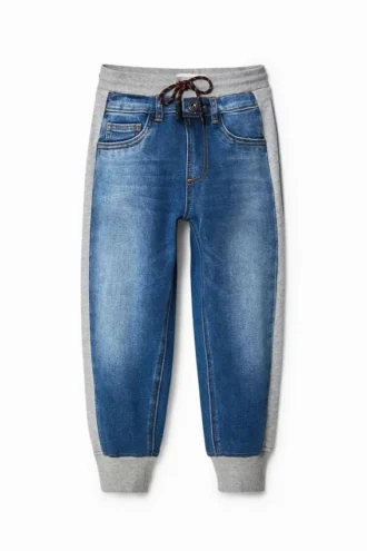 Pantaloni jogger in denim ibrido
