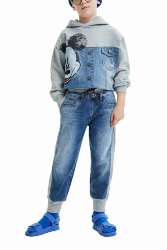 Pantaloni jogger in denim ibrido