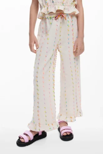 Pantaloni lunghi con pompon