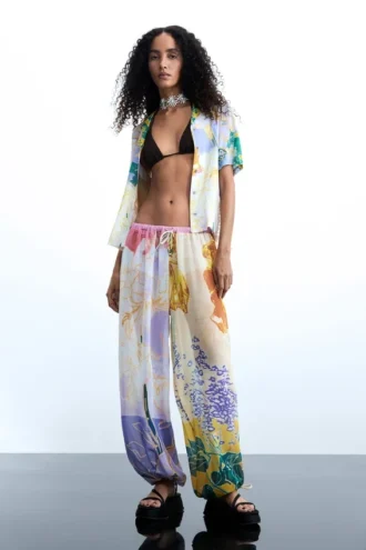 Pantaloni lunghi con stampa floreale