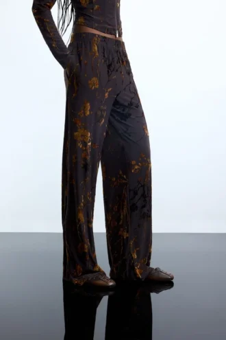 Pantaloni lunghi floccati