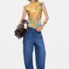 Pantaloni lunghi in denim con elastico