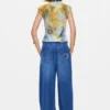 Pantaloni lunghi in denim con elastico