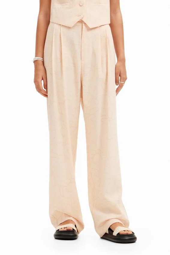 Pantaloni sartoriali a fantasia floreale Pantaloni sartoriali a fantasia floreale