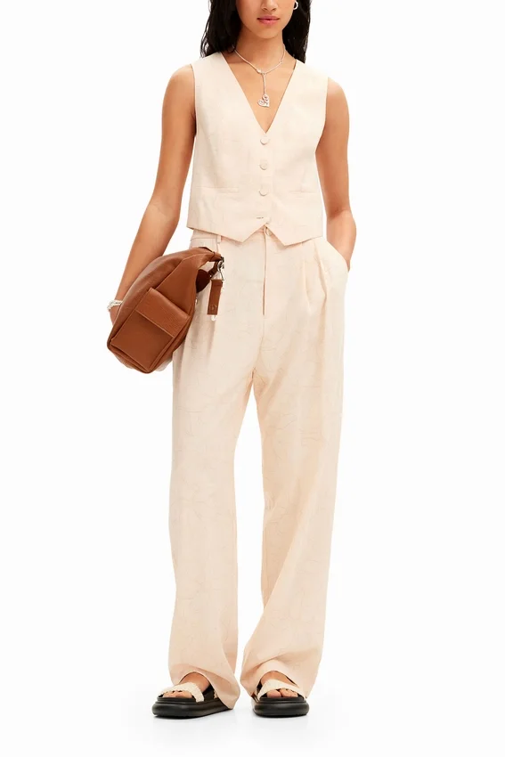 Pantaloni sartoriali a fantasia floreale Pantaloni sartoriali a fantasia floreale
