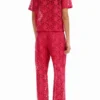 Pantaloni sartoriali in pizzo floreale Pantaloni sartoriali in pizzo floreale