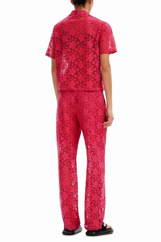 Pantaloni sartoriali in pizzo floreale Pantaloni sartoriali in pizzo floreale