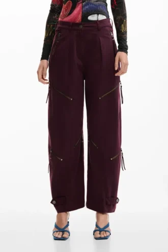 Pantaloni tie-dye con cerniere