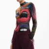Pantaloni tie-dye con cerniere