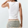 T-shirt senza maniche drappeggiato
