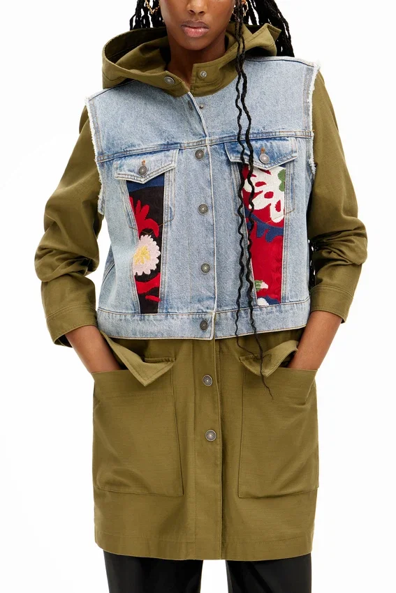 Parka ibrido ricamato 2 in 1 Parka ibrido ricamato 2 in 1
